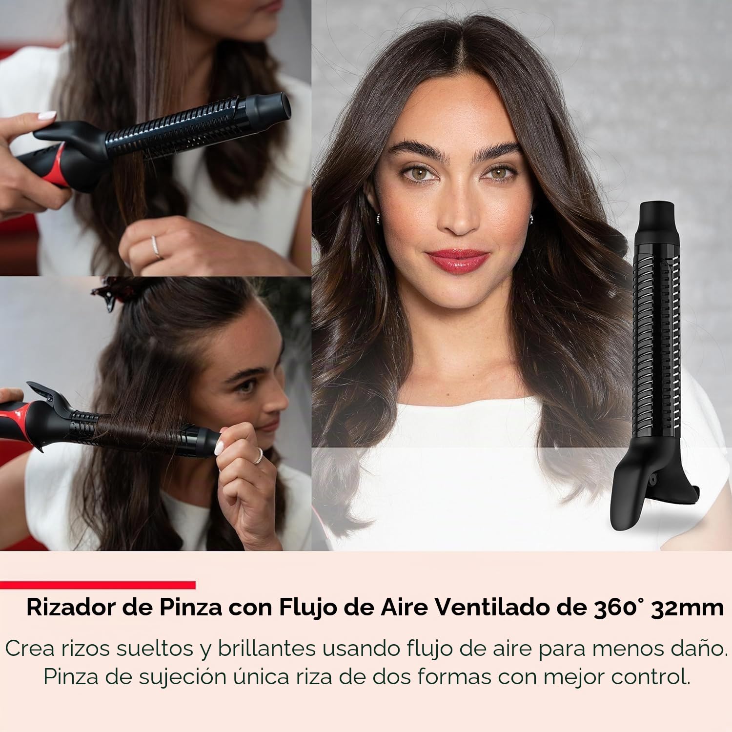 Revlon Herramienta 3 en 1 para secar, rizar y dar volumen con los 3 accesorios intercambiables (cabezal desmontable, rizador, secadora, estilizador) RVDR5333 | Seca, riza y da volumen con los 3 accesorios intercambiables, cabezal desmontable, rizador, sec