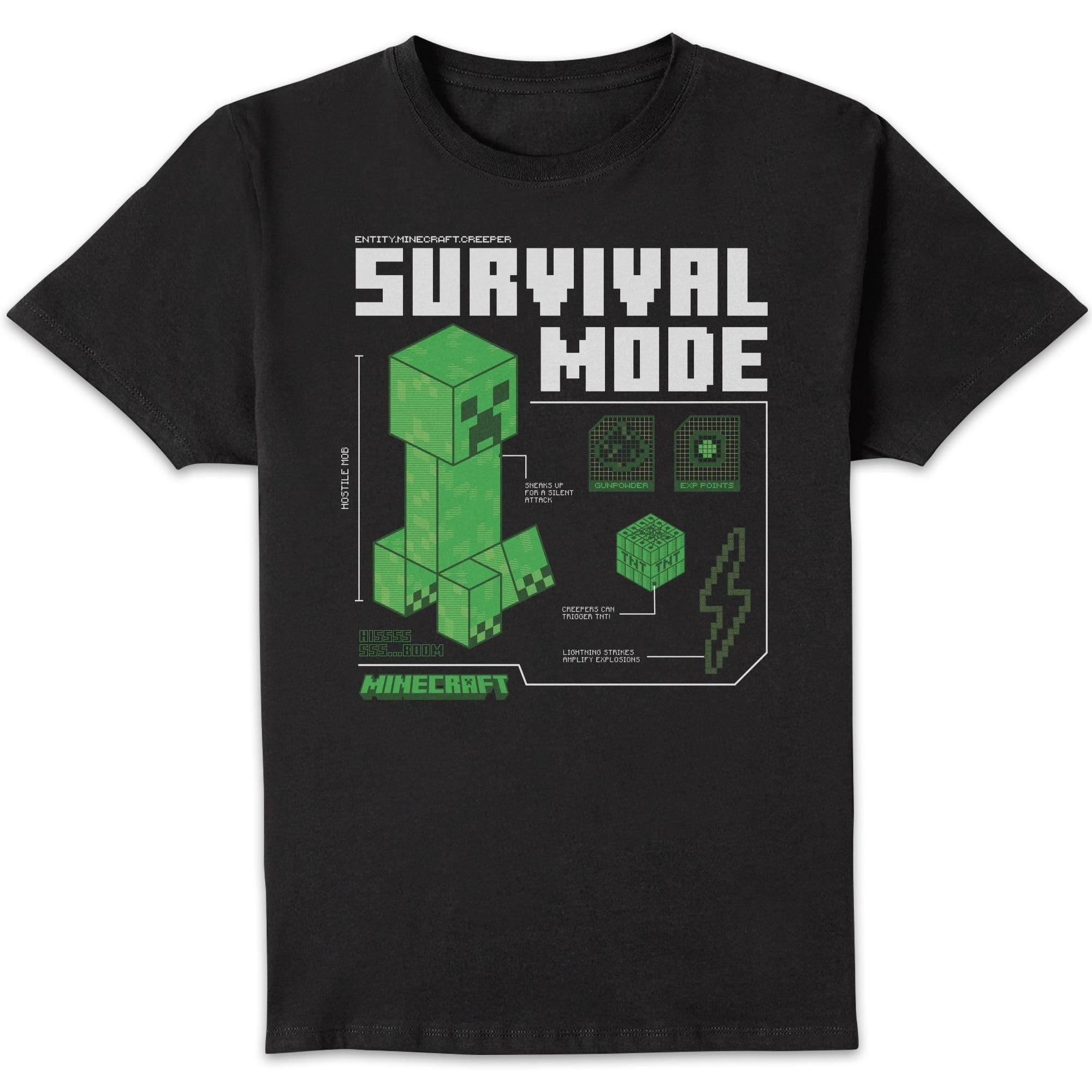 Zavvi Unisex Multi Official Minecraft Adults Survival T-Shirt - Black - L