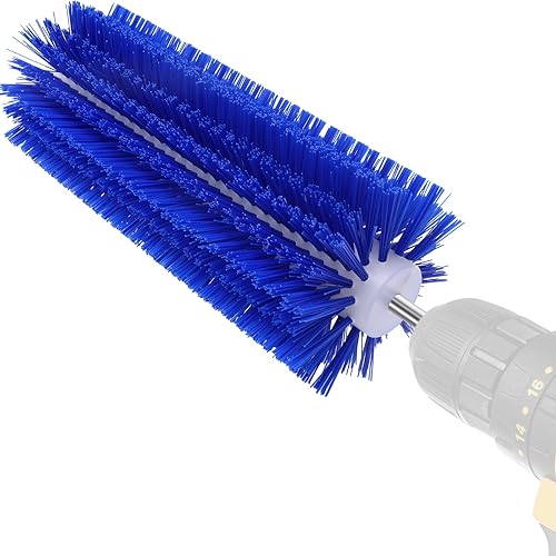 Livestock Scratching Mini Roto Drill Brush Attachment For Cow Goat Pig Dog Horse Grooming, 28cm Large Size, Remove Harmful Parasites/Dead Skin/Shedding Hair, Relieve Itching, 5/18inches Shank