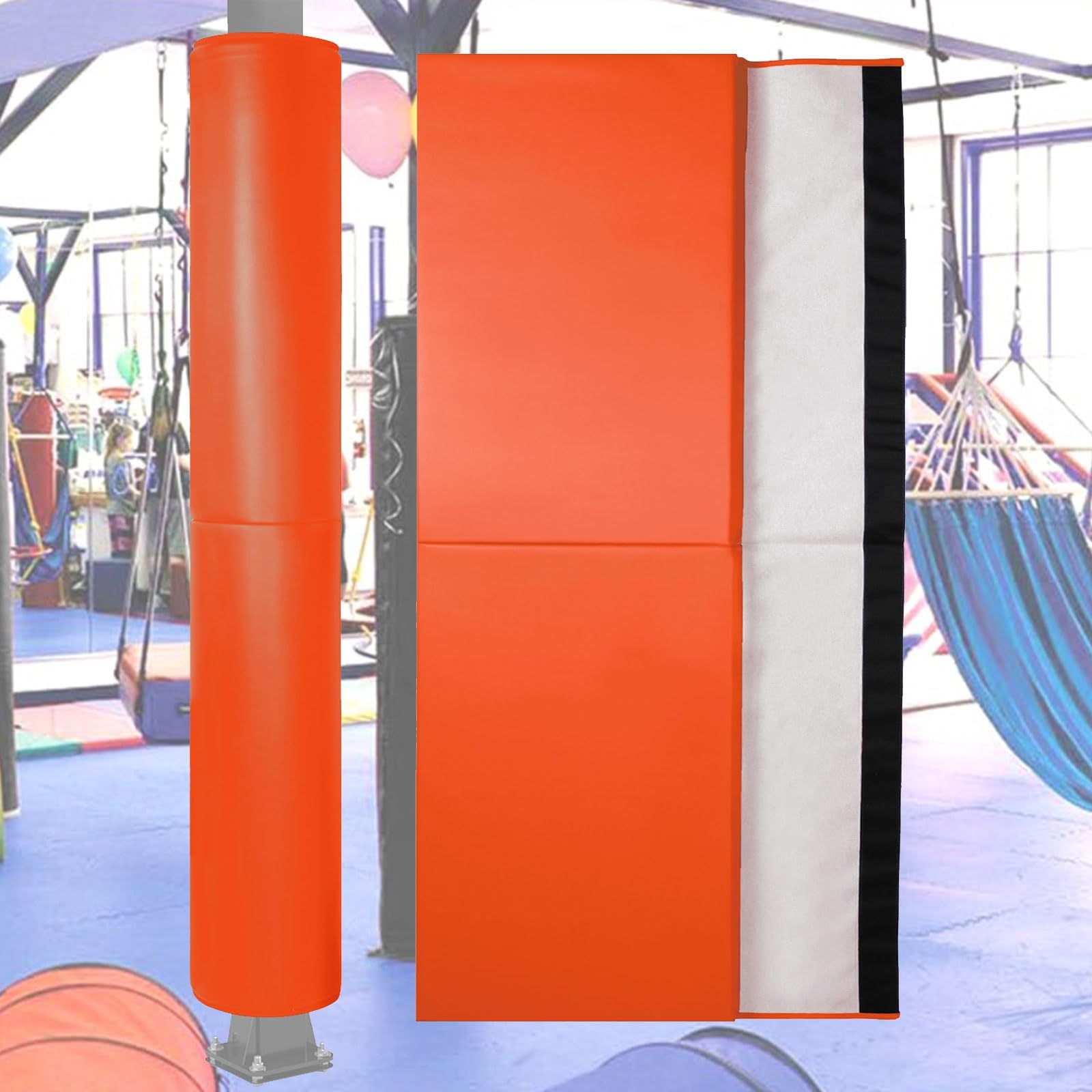 Acolchado de poste redondo para aro de baloncesto, cubierta protectora de columna reutilizable, cojín de columna para sótano/garaje, toldo/postes de lámpara