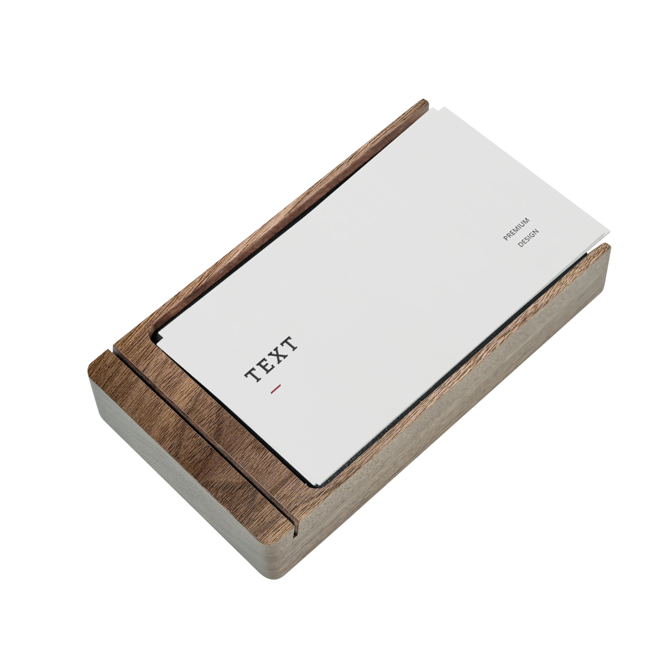 Colby & Co Walnut Notepad Tray with Cards | Wooden Office Storage Tray for Notes, Pens & Accessories | Compact Minimalist Desk Tidy