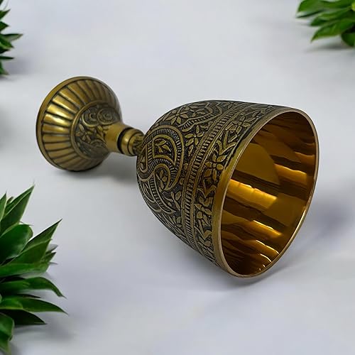 Miniatura 7 de Morcomart Copas de vino hechas a mano con relieve, copas góticas de boda, copas de latón para el rey, copas de inspiración medieval (paquete de 1)