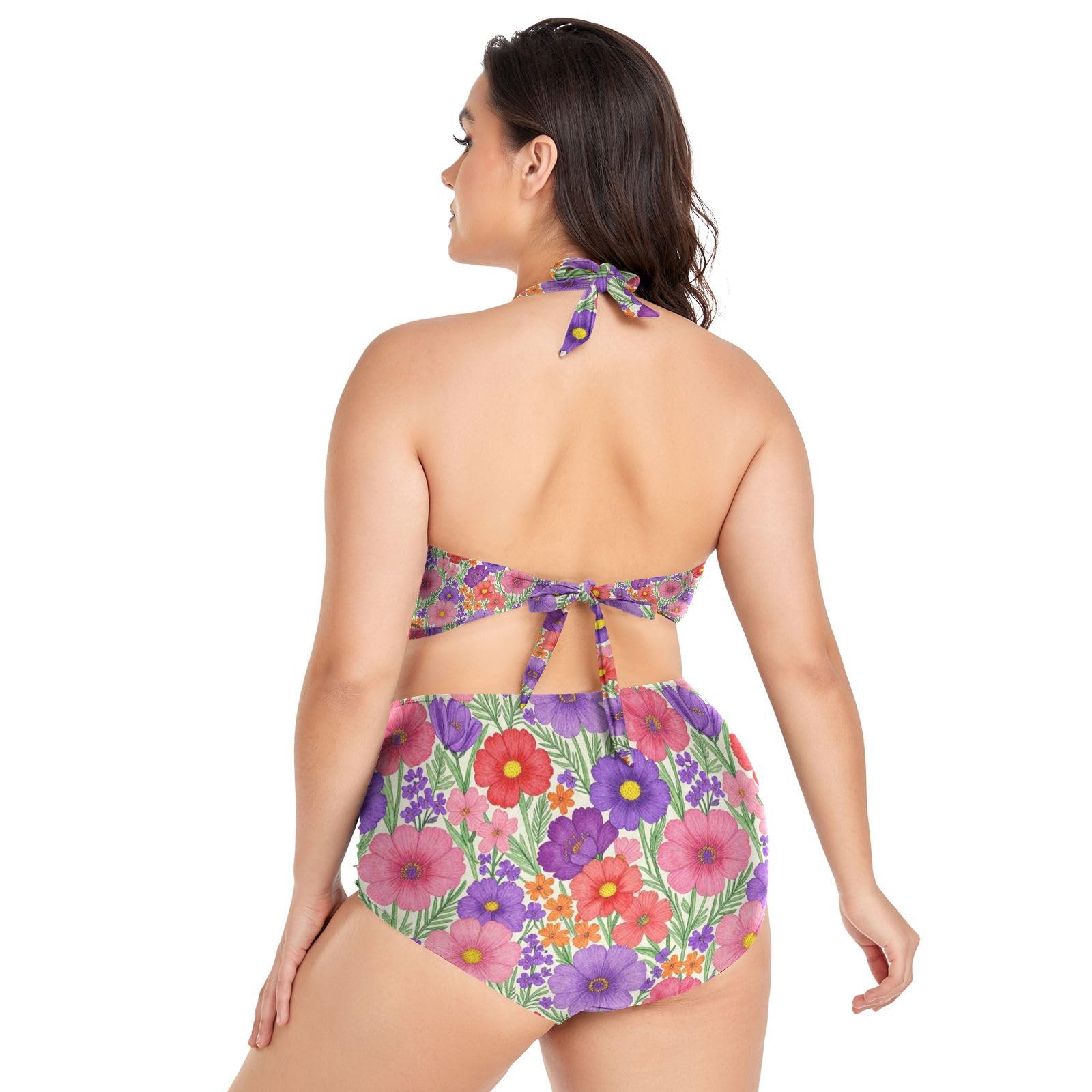 FRODOTGV Curvy - Costume da bagno a due pezzi da donna, taglia L-4XL