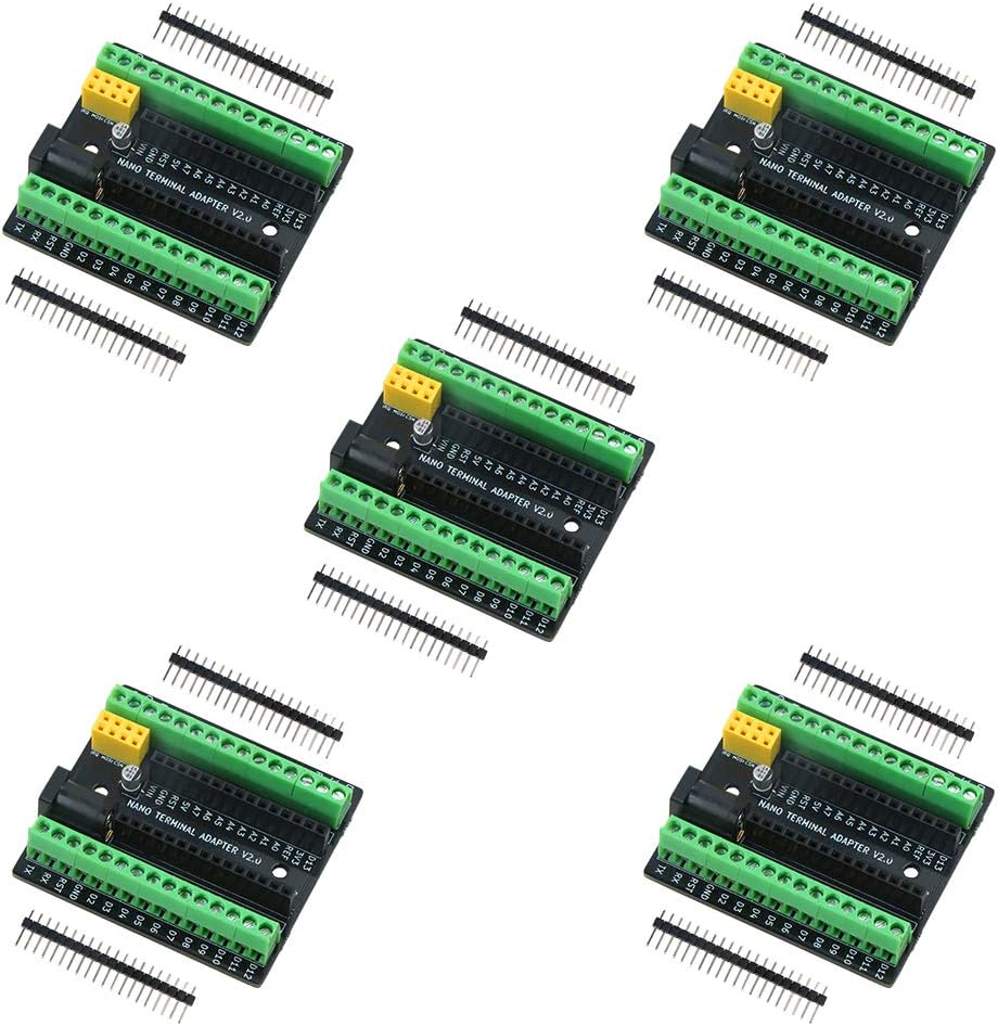 Emakefun Nano Terminal Expansion Adapter Board for Arduino Nano V3.0 AVR ATMEGA328P with NRF2401+ Expansion Interface, DC Power Supply Interface (5PCS)