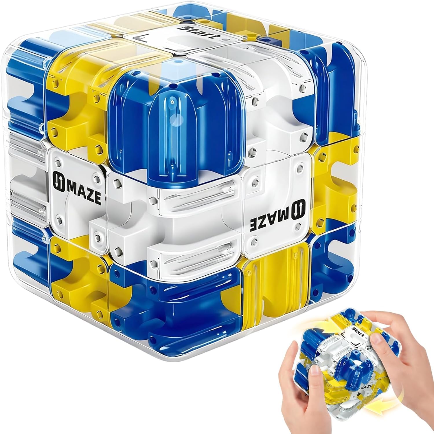 STRUKTURPASTE 3D Labyrinth Würfe,3D Labyrinth Zauberwürfel Puzzles Kugel Spielzeug Interaktives,Praktisches Gehirntrainingsspielzeug Stressabbau Für Klassenzimmer,Schulen,Partys,Familientreffen
