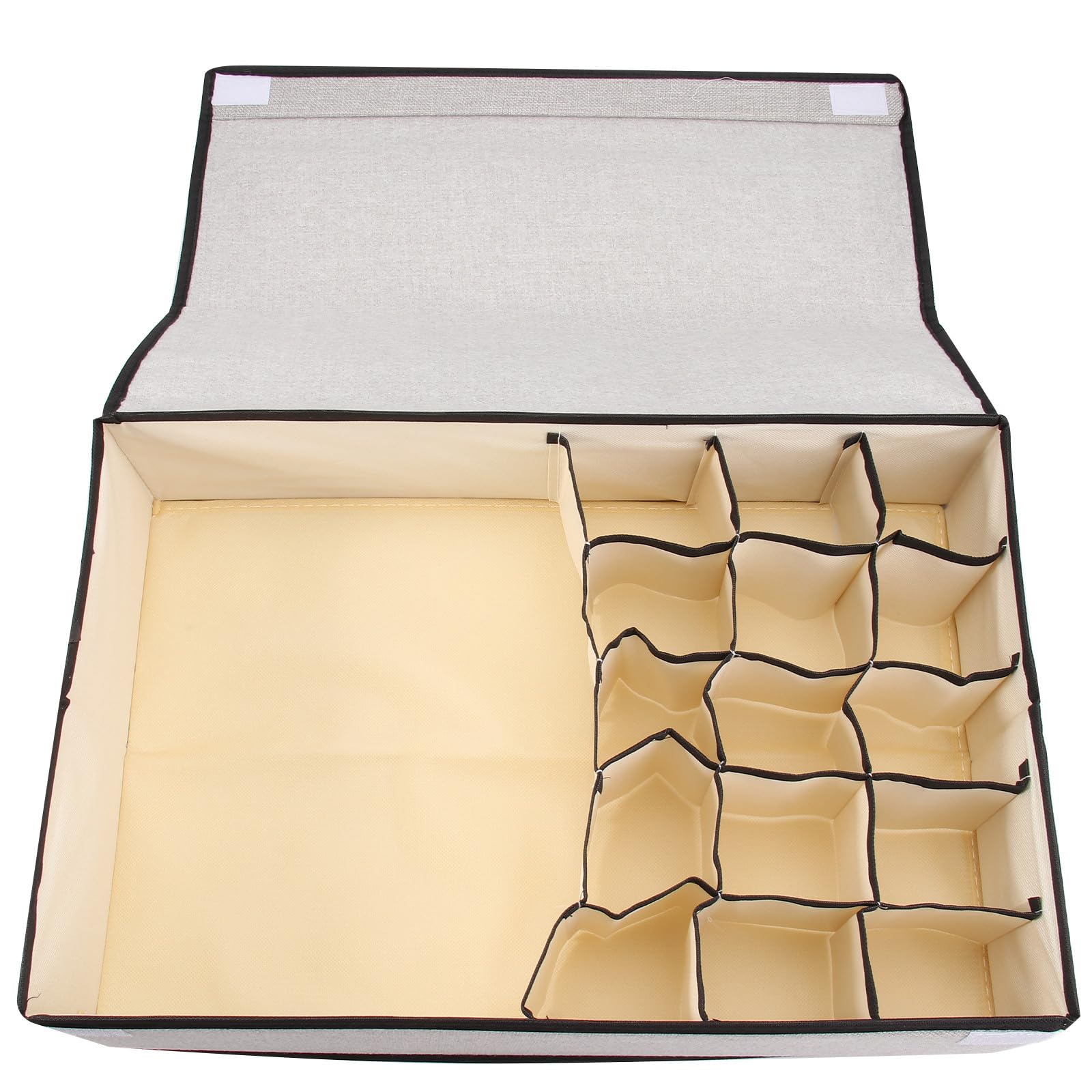 Toyvian Contenitore per Biancheria Intima con 16 Scomparti Lavabile con Coperchio Organizer per Cassetti per Calzini Reggiseni e Indumenti Deposito Salvaspazio per Armadio e Cassetti