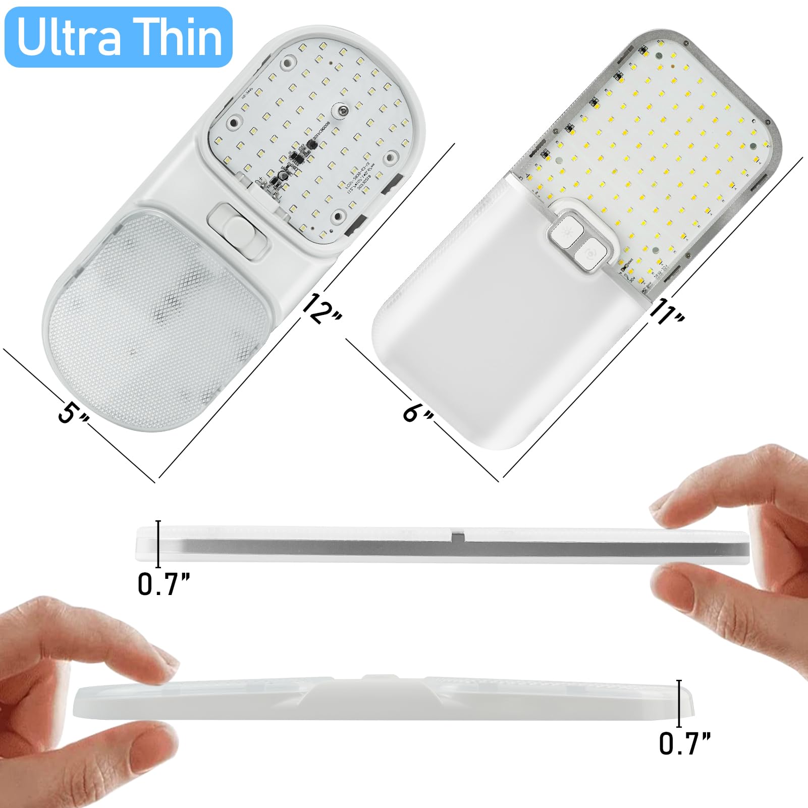 TTCR-II 4PCS 12V Wohnmobil Beleuchtung Led, Dimmbar Weiß Gelbes und Warmes | Lampen Wohnmobil Wohnmobilbeleuchtung Mit Schalter 3 Stände（2PCSfür RV Camping Auto LKW Wohnwagen Wohnmobil Boot