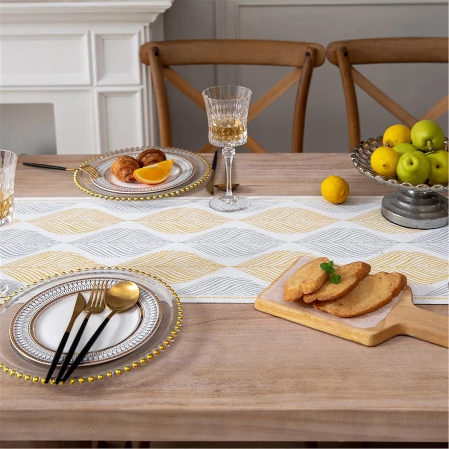 Table Runner Leaf Table Runner Chenille Fringed Farmhouse Decoration Kitchen Coffee Table Decoration Wedding Table Runner Kitchen Table Runner (Color : Beige Size : 36x260cm)