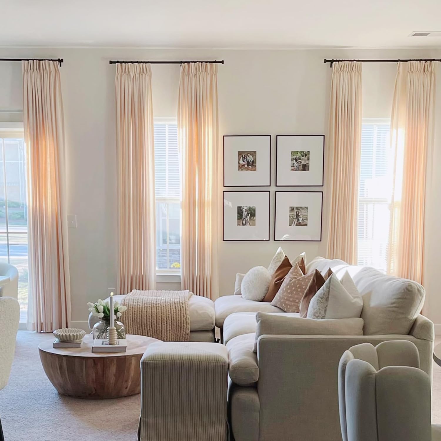 HOMERILLA Lille Linen Custom Curtains,Blackout Curtains/Room Darkening Curtains,Sliding Glass Door Curtains,Size Customizable,38 Colors for Choosing,Multi-Type Hanging Styles,1 Panel