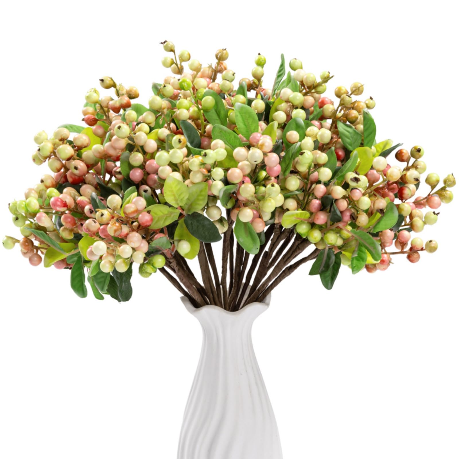 SHACOS 20 PCS Pink Berry Stems