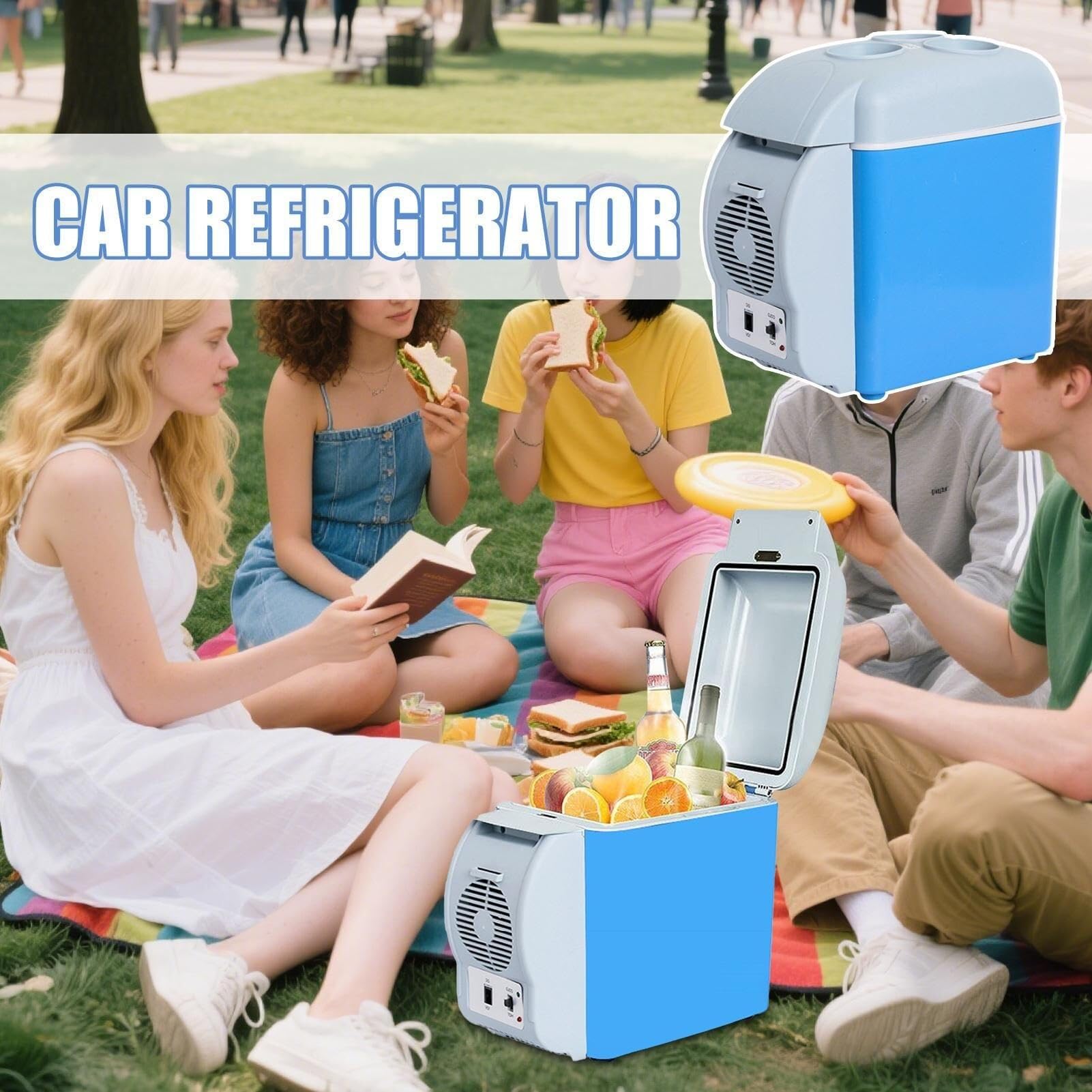 Frigorifero Portatile per Auto, Frigorifero per Veicoli,7.5L Quiet Doppia modalità Portatile Frigorifero per Camera da Letto, Cucina, Campeggio e Posto di Lavoro