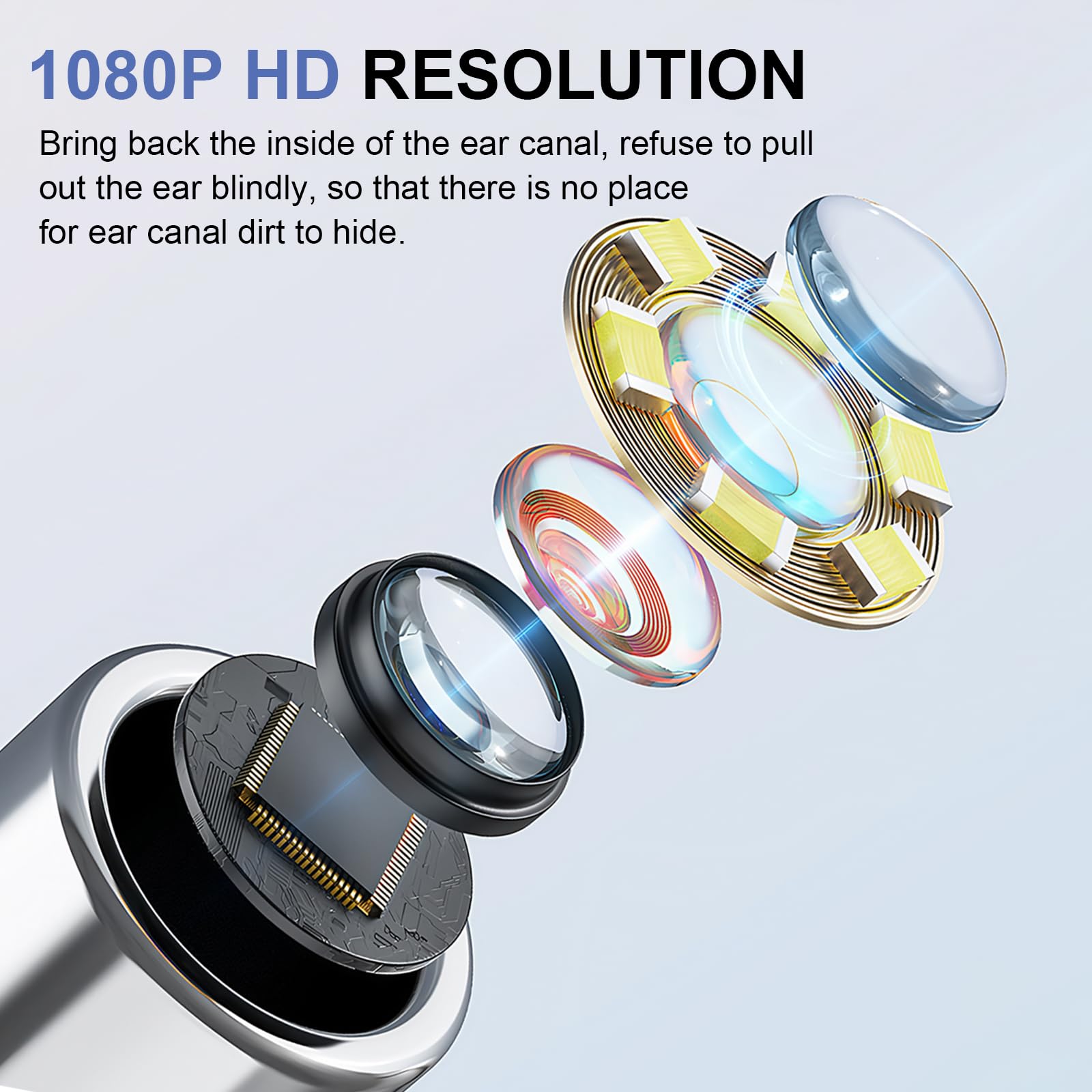 Colexy Dispositivo de limpieza de oído con cámara, otoscopio de 3,9 mm y pantalla HD IPS de 4,3 pulgadas, resistente al agua y recargable