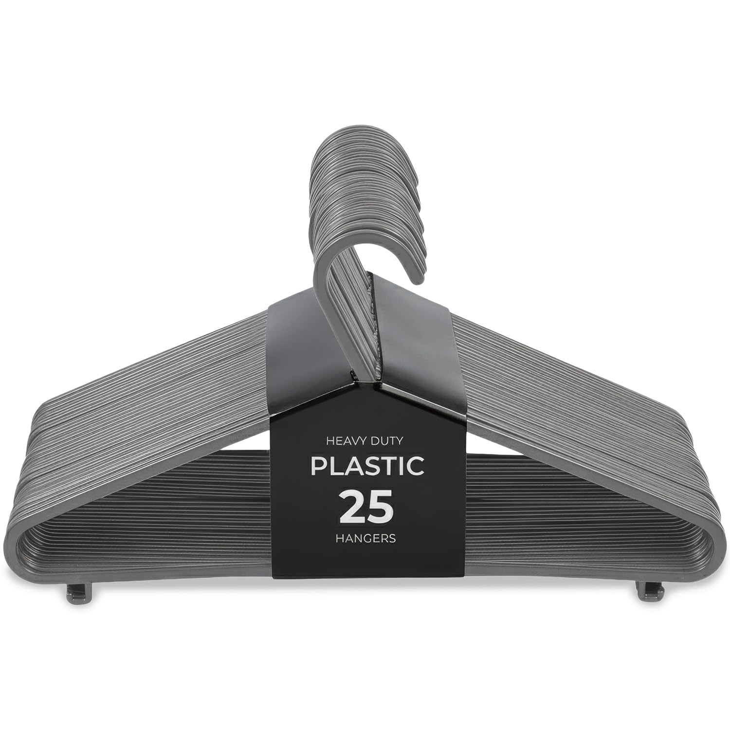 Roe Tenpo Coat Hangers, 25 Pack, Black | Adult Plastic Clothes Hangers for Clothes | Durable & Lightweight | Non-Slip, Space-Saving Design for Shirts, Jackets, Trousers & More (25 Pack) — view 11