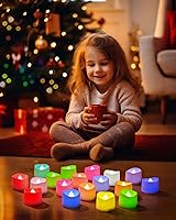 Vista 15 de Homemory - 24 velas de té negras, a pilas, duran más de 200 horas, sin llama, parpadeantes, falsas, eléctricas, LED, para Halloween, fiestas