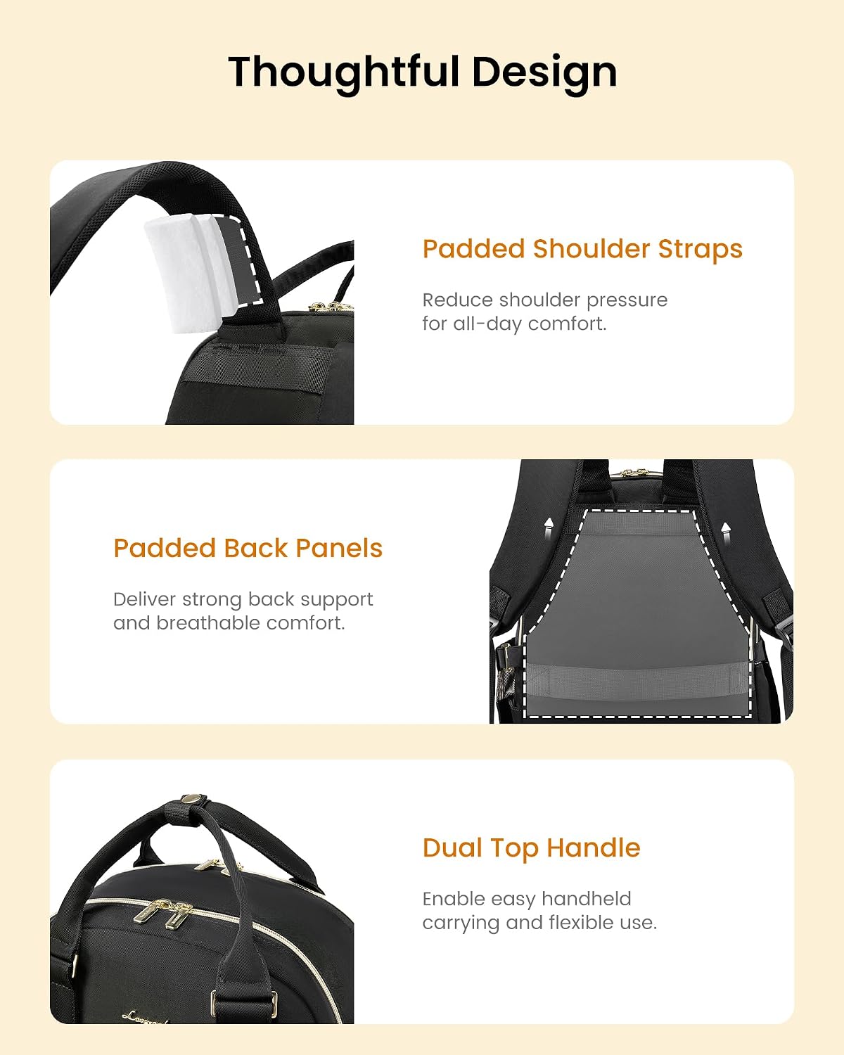 Laptop Backpack for Women with Giant Tumbler Holder Pocket, 15.6 inch Laptop Computer Bag Travel Backpack Purse, Waterproof Work Nurse Teacher Bag College School thumbnail