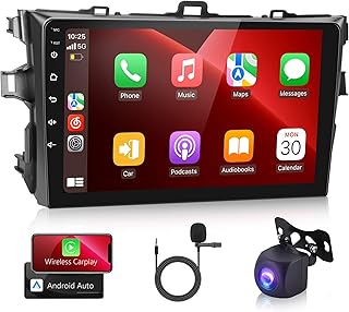 for Toyota Corolla 2009-2013 Android Wireless Apple Carplay Car Stereo, Rimoody 9’’ Touch Screen Car Radio Bluetooth GPS WiFi FM Mirror Link RCA USB SWC + Backup Camera