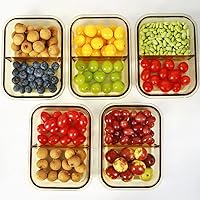 Vista 7 de DAS TRUST Paquete de 5 recipientes de almacenamiento de alimentos ámbar de 36 onzas, 2 compartimentos, recipientes de vidrio para preparación