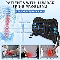 Vista 4 de Almohada de apoyo lumbar con correas ajustables para aliviar el dolor de espalda baja. Almohada de apoyo lumbar de espuma viscoelástica