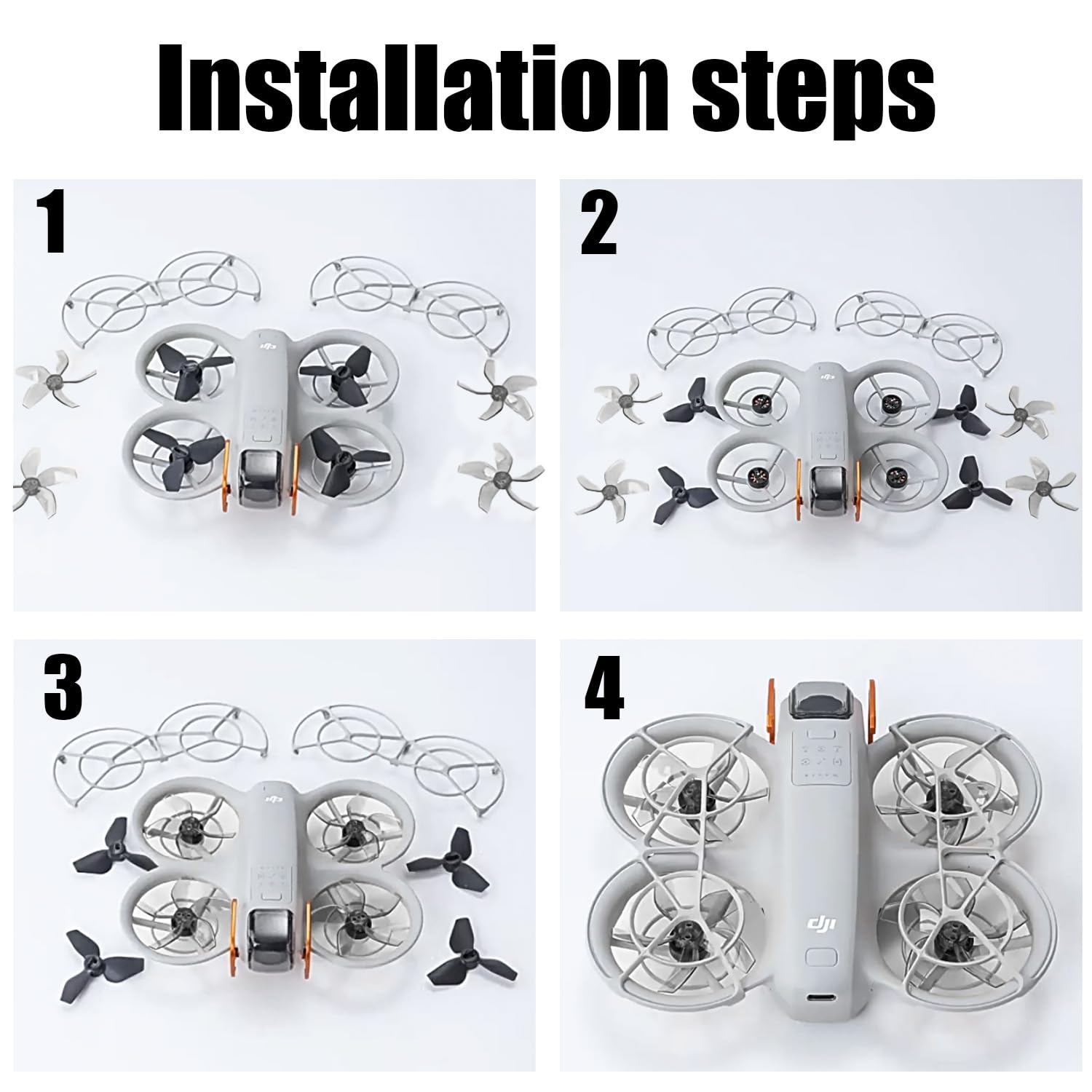 Lot De 2 Paires D'Hélices Silencieuses Pour DJI Neo – Faible Bruit, Multicolores, Blocage Rapide Et Ultra Légères