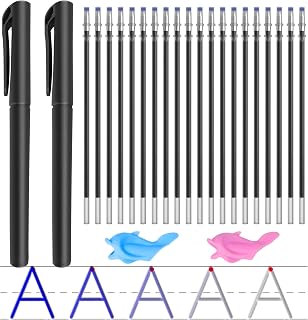 D-FantiX Magic Pens & Refills for Magic Grooved Writing Practice Workbooks, Disappearing Ink Pen for Grooved Writing Books for Kids 3-5, Invisible Ink Pen with Pencil Grips for Kids Handwriting