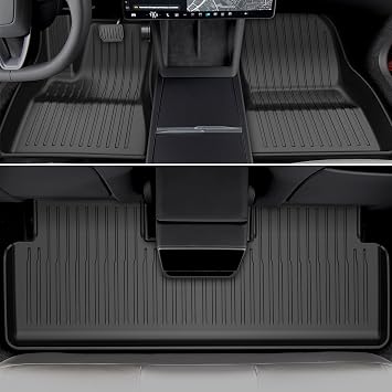 Pawtein All Weather Floor Mats Compatible with Tesla Model 3 Accessories 2023-2026 6PCS TPE Odorless Floor Mats Set with Cargo Backrest Frunk Trunk Mats