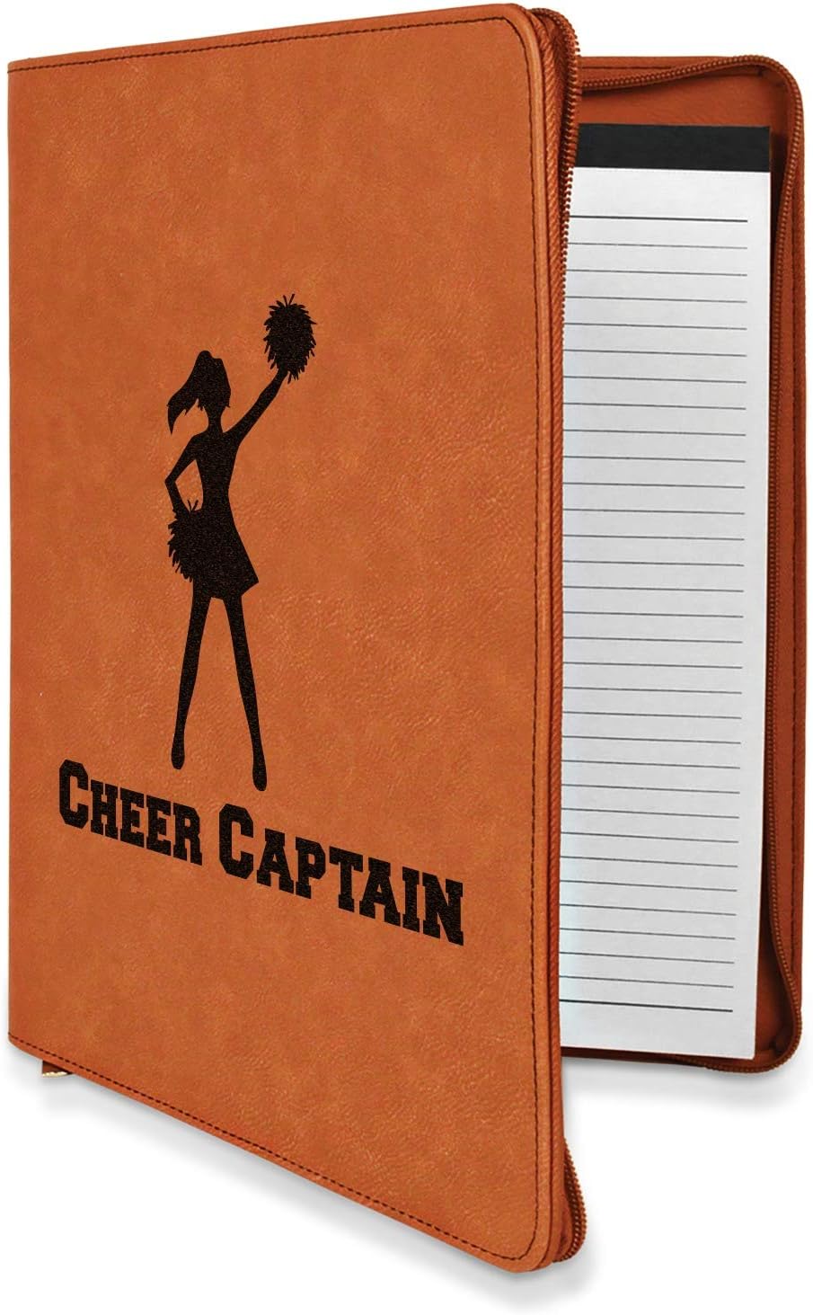Personalized Cheerleader Leatherette Zipper Portfolio with