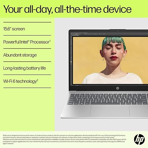 Miniatura 3 de Hp Essential - Laptop HD antirreflejo de 15.6", procesador Intel de cuatro núcleos, 16 GB de RAM, 628 GB de almacenamiento (128 GB UFS+500 GB SSD