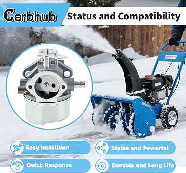 Carbhub 640052 Carburetor for Tecumseh HMSK80 HMSK90 HMSK100 LH318SA | LH358SA Snow Blower Thrower 8HP 9HP 10HP Engine Tecumseh 640054 640349 Carburetor with Primer Bulb - 640052 Carburetor