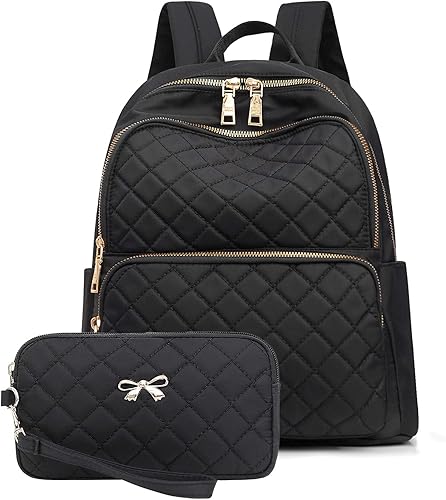 Mochila pequeña para mujer mini mochila para mujer mochila de nailon para mujer casual ligera mochila Pulsera Black Plus