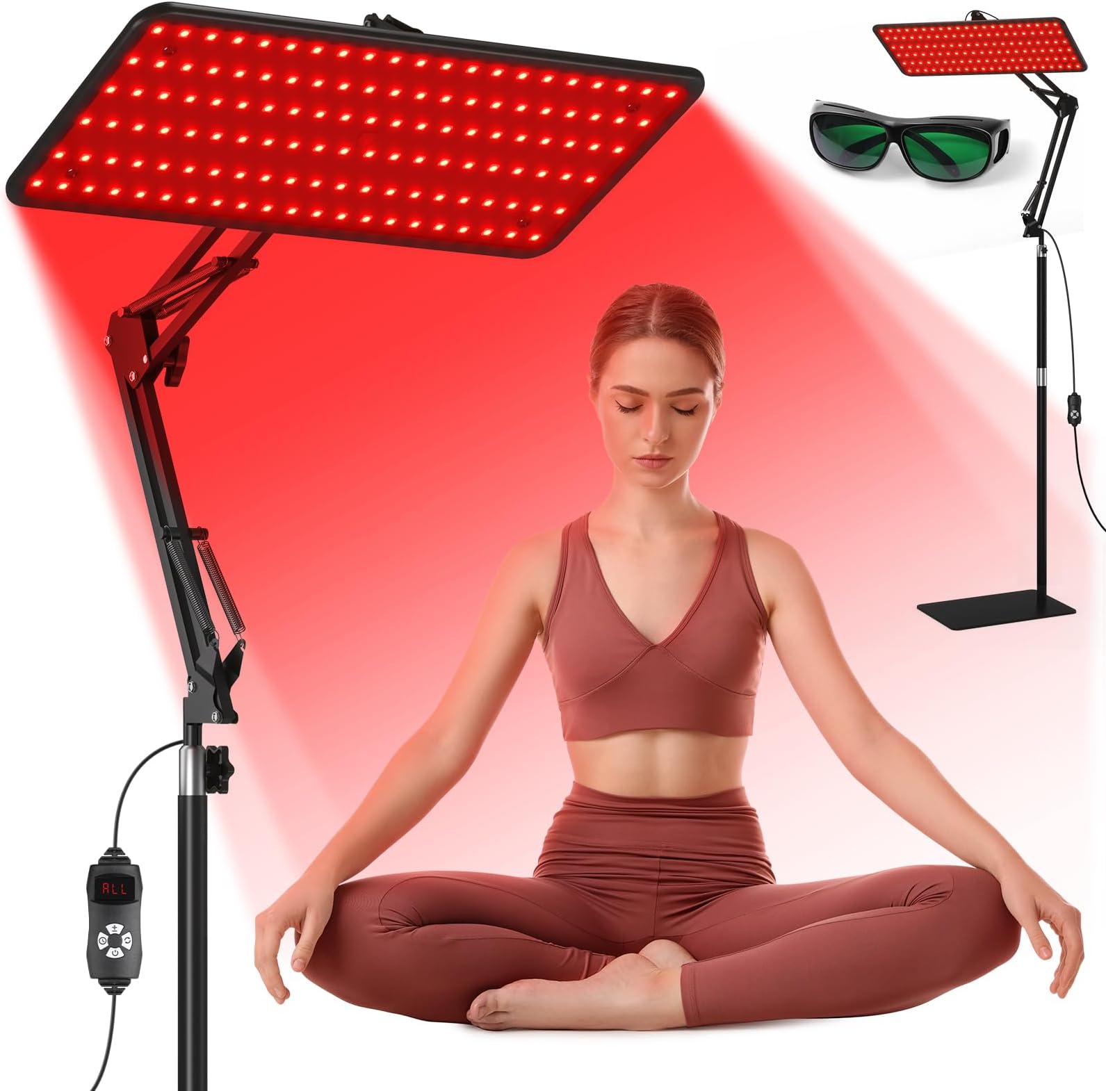 BEICHEN Red Light Therapy for Body and Face, 660nm 850nm 940nm Infrared Redlight-Therapy Lamp Device with Large Panel and Stable Stand at Home, Idea Gift for Women Wife Mom Sister Girlfriend (M)