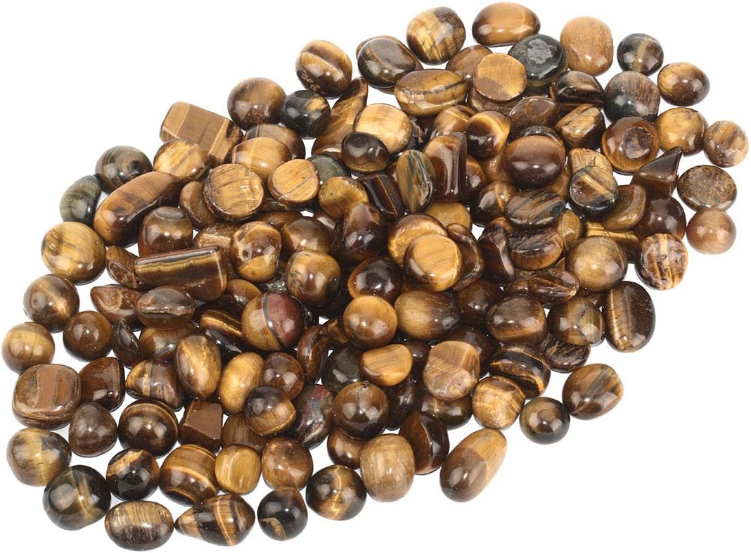 ZenQ1 lb Tigers Eye Tumbled Stone Chips Crushed Natural Crystal Quartz Pieces 0.47-0.66 Inch Each