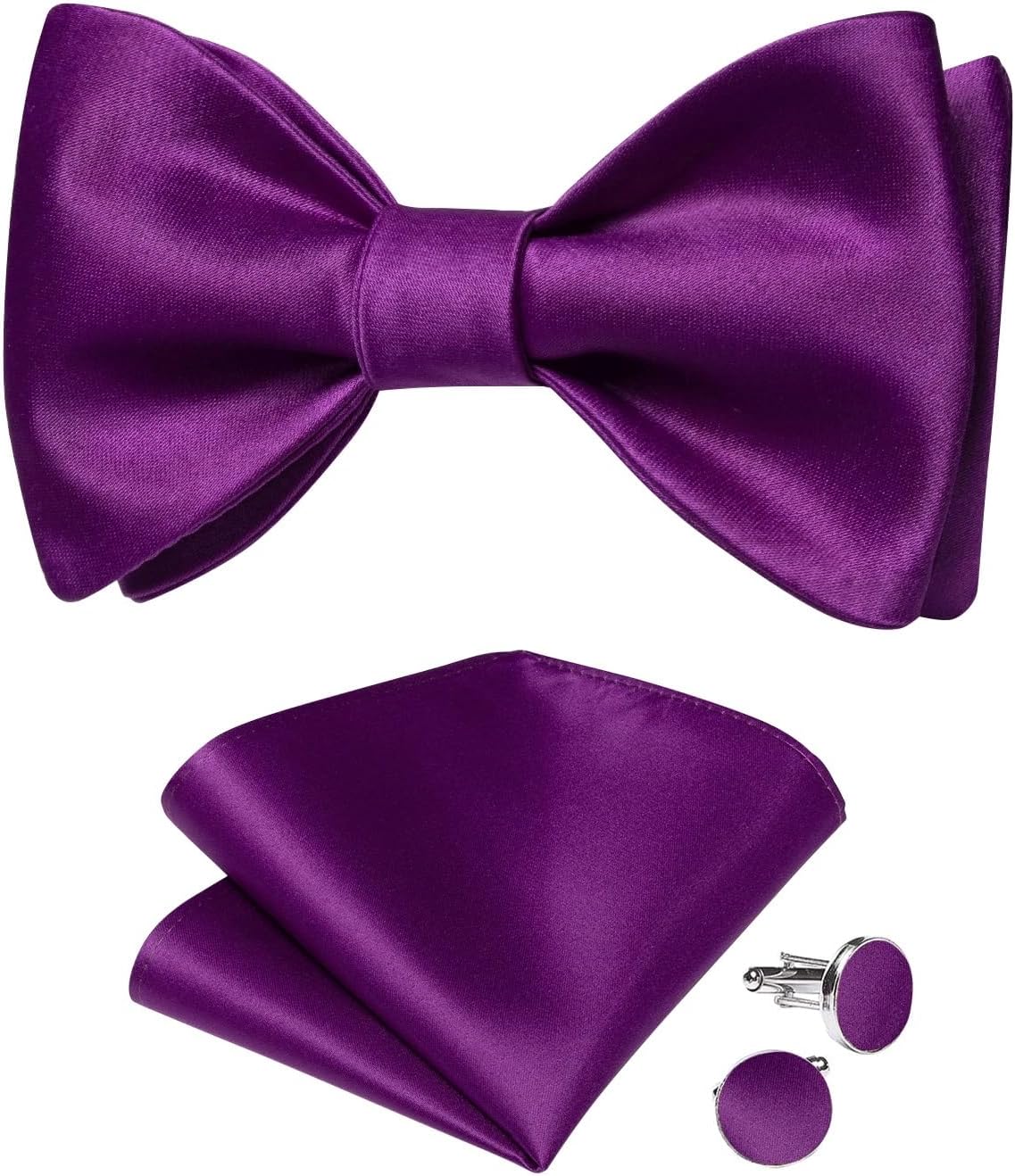 Casual Self-tie Bow Ties Wedding Bowties for Man Groom Party Office Bowtie Handkerchief Cufflinks Set