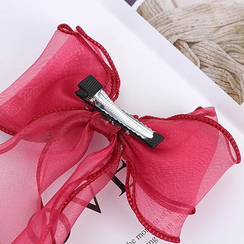 Miniatura 6 de 8 lazos de coqueta para mujer, pinzas grandes para el pelo, pasador francés, cinta de lazo grande para mujeres y niñas