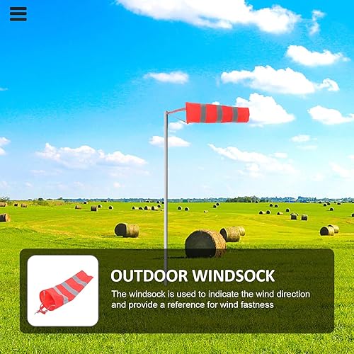 Miniatura 7 de BESPORTBLE Calcetines de viento, calcetines de viento de aeropuerto, calcetines de viento para colgar al aire libre, medición de dirección del