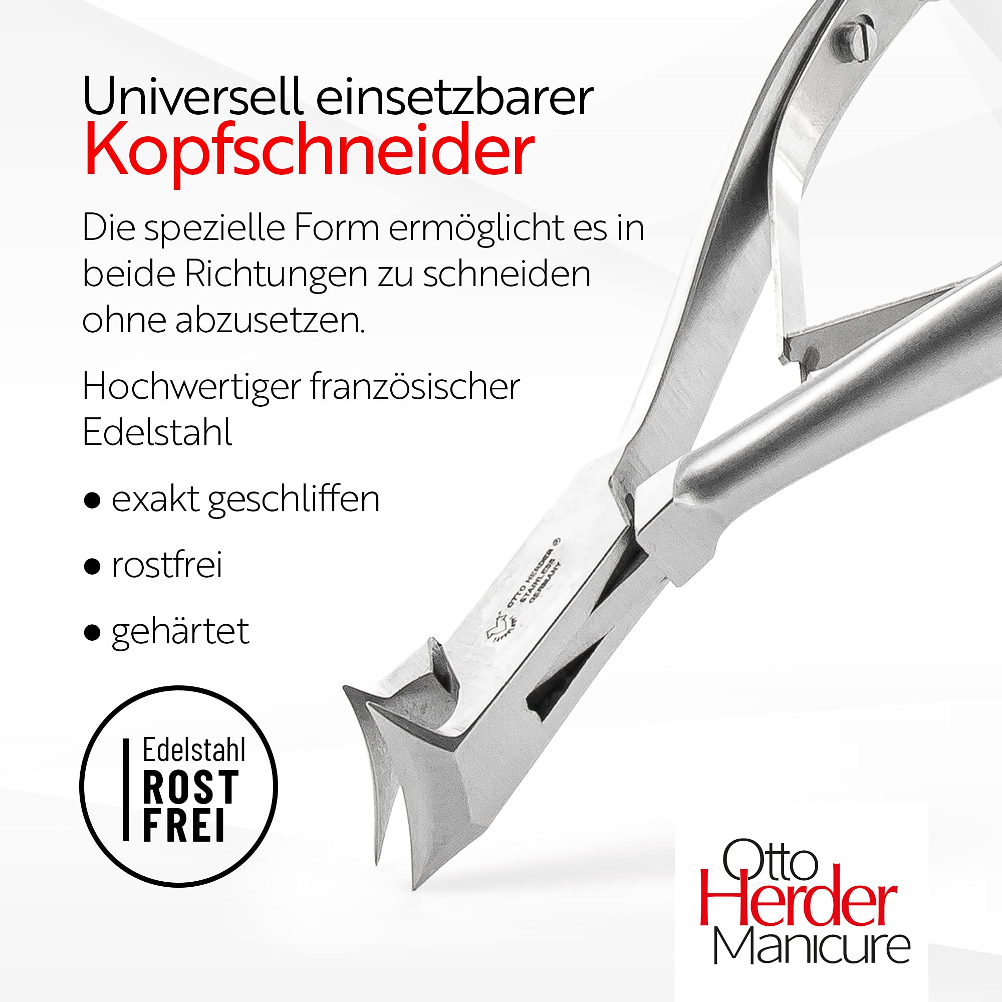 OTTO HERDER - Tronchesina per unghie dei piedi, 14 cm, in acciaio inox, tagliaunghie con lunghezza di taglio da 1,6 cm, per unghie spesse e incarnite