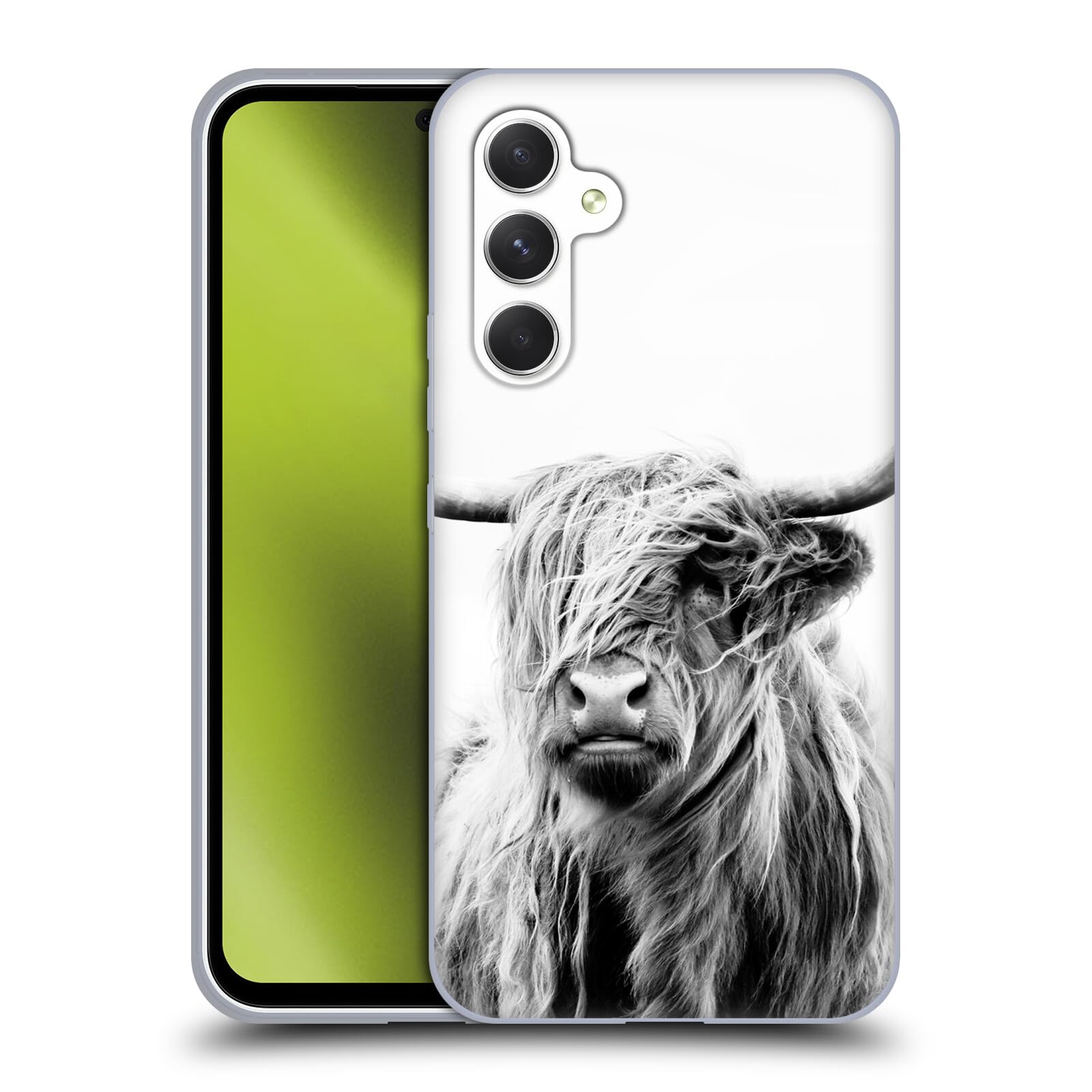 Head Case Designs Officially Licensed Dorit Fuhg Portrait of a Highland Cow Travel Stories Soft Gel Case Compatible With Samsung Galaxy A54 5G