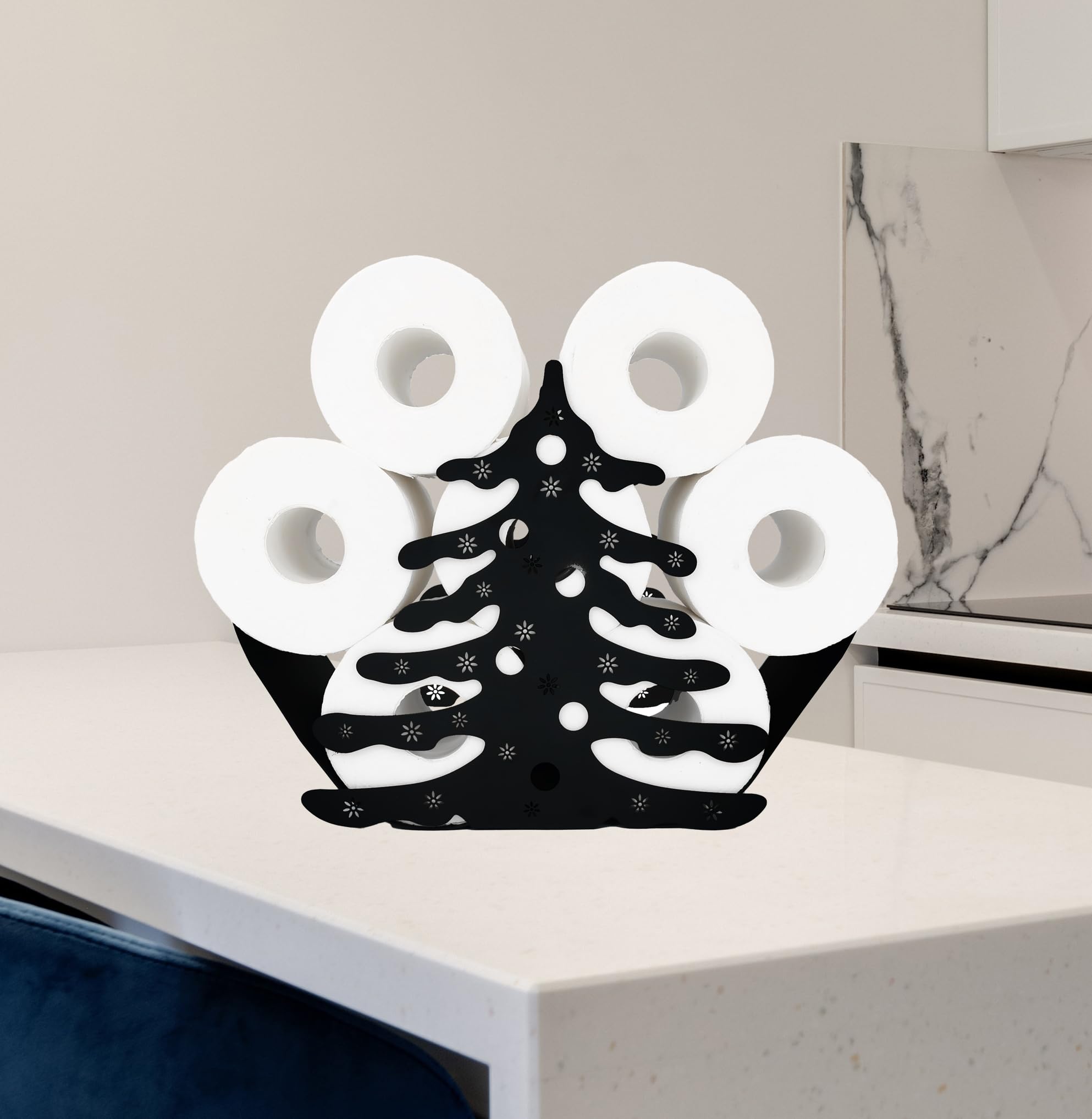 Snapklik.com : Funny Christmas Tree Black Toilet Tissue Holder
