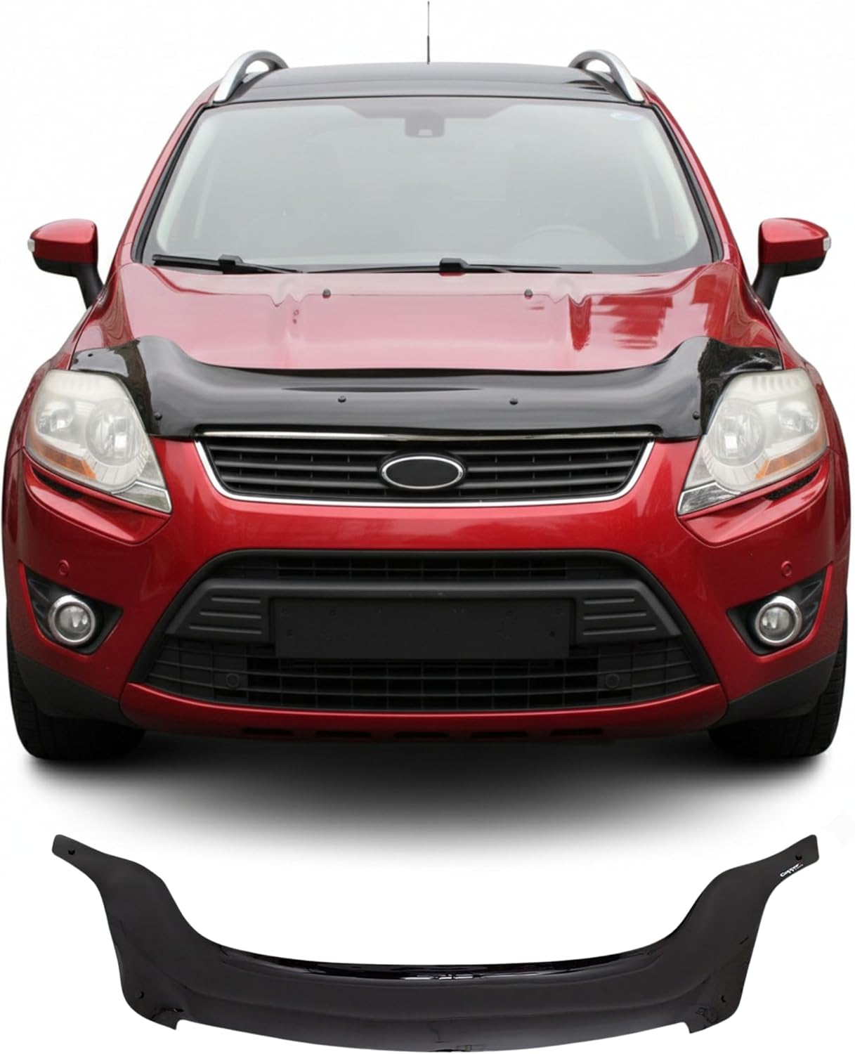 Front Hood Deflector Bugflector/Bug Shield Compatible with Ford Escape 2008-2012, Low Profile Hood Protector, ABS Bug Guard Design, Auto Exterior Accessories, Black