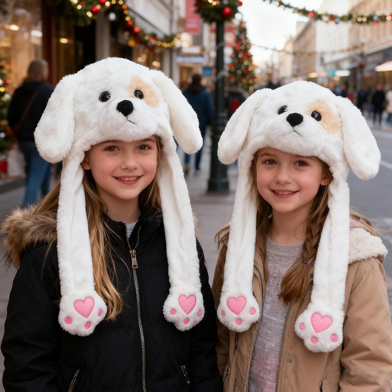 Plush Ear Moving Jumping Hat,Cute Fluffy Cap, Soft Warm HeadWear - Image 4