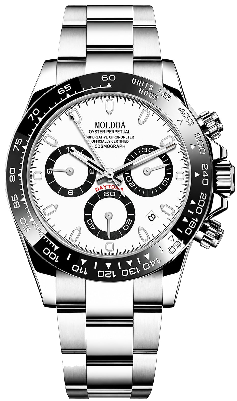 MASTOP Pagani Design Daytona Homage Men's Watch Panda Analog Quartz Japan Movement Chronograph Luxury Wrist Watch Business Waterproof Silicone Strap Sports Pagani Watches for Men