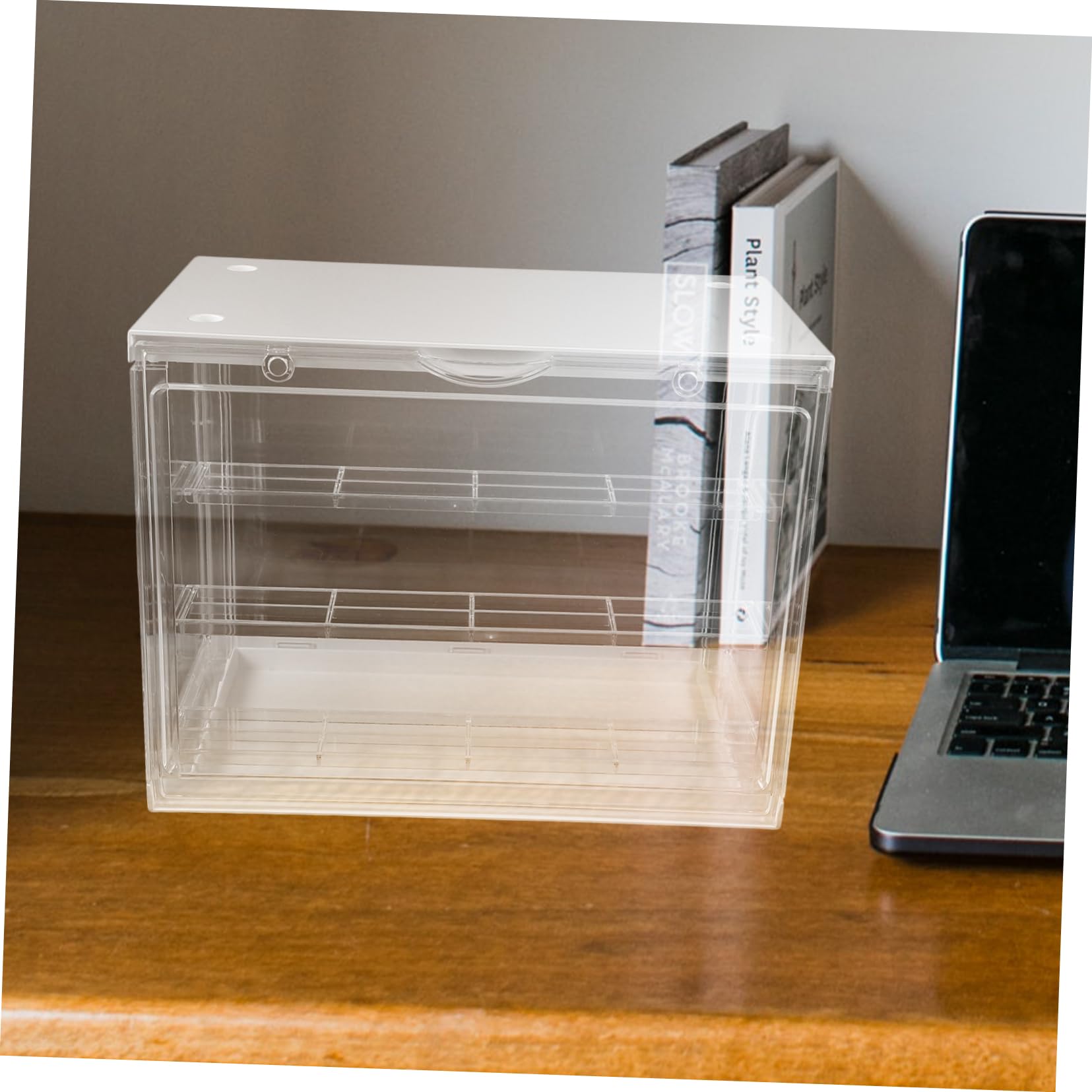 Cabilock Durchsichtige Aufbewahrungsbox aus Abs mit 3-lagigem Design Stapelbar und Einfacher Zugriff Kunststoffbox für Modell und Actionfiguren zur Heimdekoration