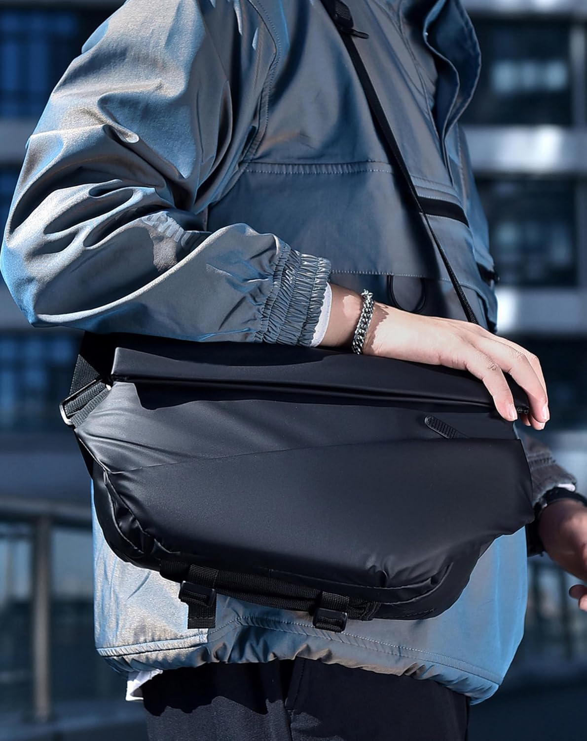 Messenger Bag Sling Bag for Men Crossbody Shoulder Bag With Multiple Pockets Waterproof Chest Bag for Travel - Image 8