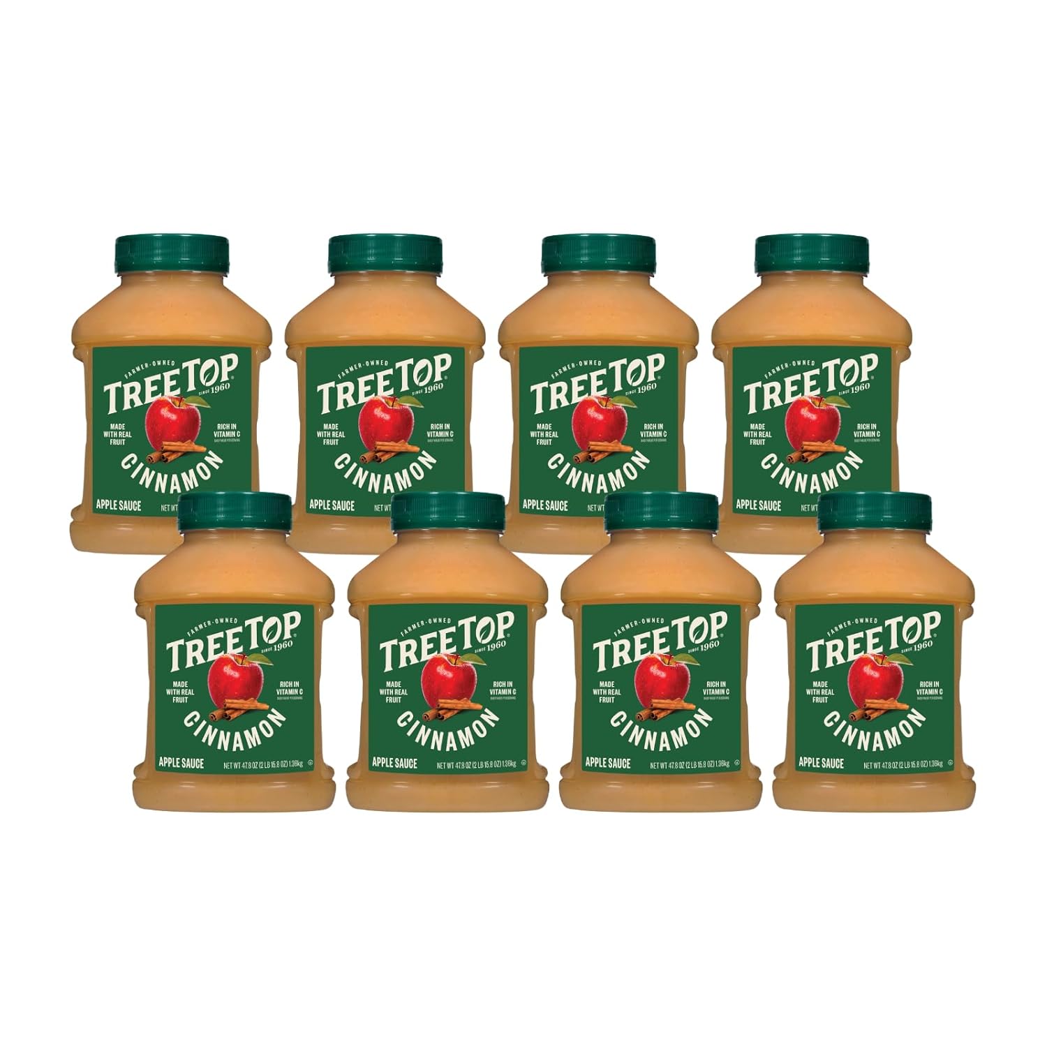 Tree Top Cinnamon Applesauce, 47.8 Oz (Pack of 8)