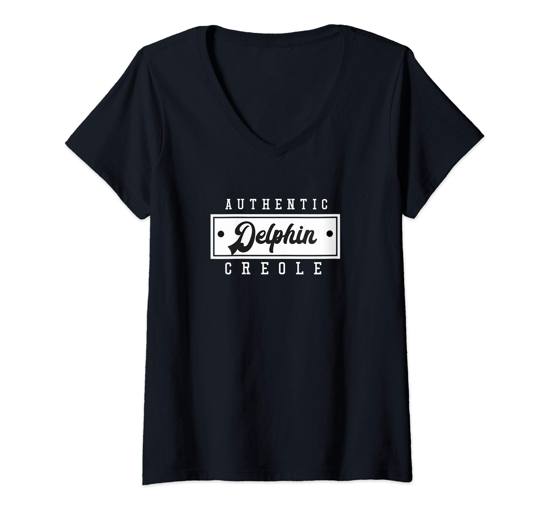 Womens Delphin Authentic Creole GumboLife V-Neck T-Shirt