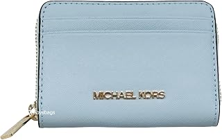 Jet Set Travel Medium Zip Around Card Case Wallet Saffiano Leather (Vista Blue)