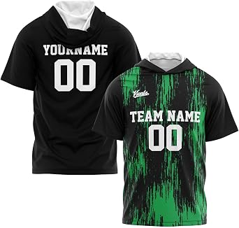 vients Custom Hooded T Shirt Short Sleeve Hoodies for Adult Kid Shirts with Hoods Printed Name Number Logo