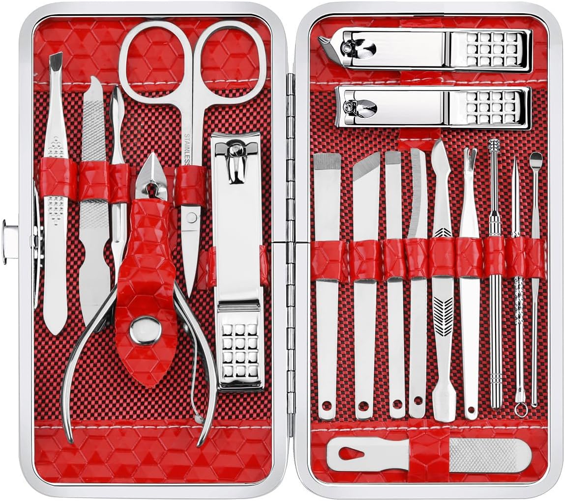 Cute Manicure Set for Women,Nail Clipper Grooming Kit for Teen Girls, Girlfriend, Wife, Mom,Small Gift Idea for Christmas Stocking Stuffers or Birthday Gift