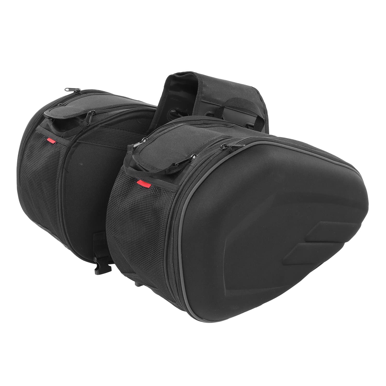 Dilwe Motorrad-Satteltasche, Motorrad-Seitentaschen aus 600D-Oxford-Stoff, Erweiterbares Fassungsvermögen von 36 L auf 58 L, Regenschutz Im Lieferumfang Enthalten, für Tourenfahrer und (Black)