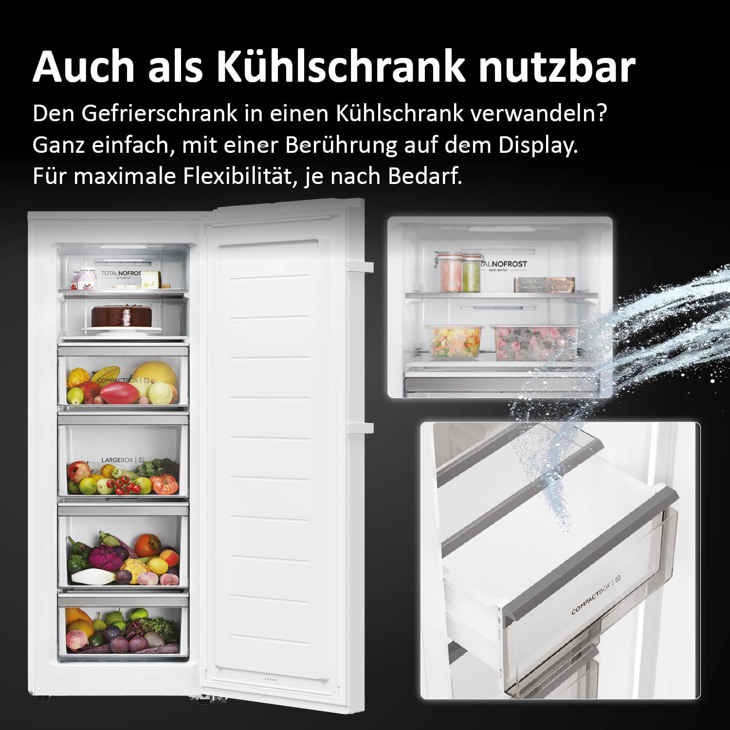 Haier Gefrierschrank mit Abtauautomatik Up 60 SERIE 3 H4F226WEH1 I Total No Frost Tiefkühlschrank, 226 L Kapazität I Eisschrank auch als Kühlschrank nutzbar I Freezer mit Wi-Fi, Touchscreen