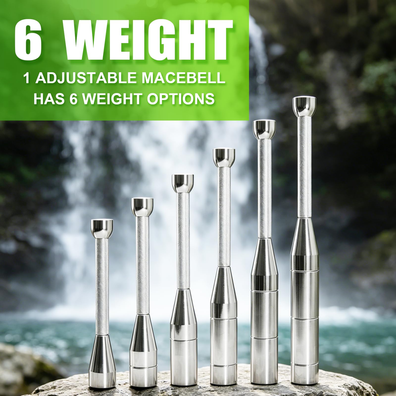 6-in-1 Verstellbare Keule/Macebell aus Stahl, Krafttrainingsgerät für Ganzkörper, Muskel, Schulter, Griff und Unterarmtraining (3/4/5/6/7/8 KG)